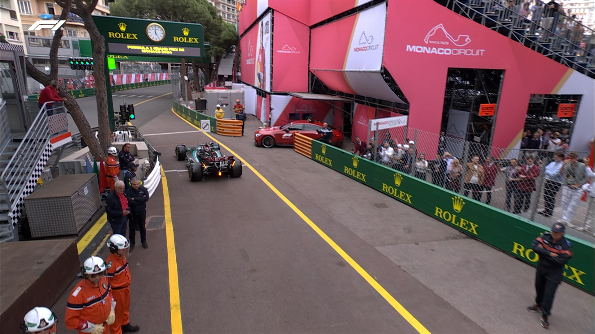 The light goes green for free practice 2 at the Monaco Grand Prix