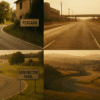 A four-part image featuring nostalgic views of historic Formula 1 circuits no longer on the calendar: Pescara's rural curves, Dallas’s urban straight, Donington Park's winding English layout, and Mugello’s scenic Tuscan hills. Each segment evokes heritage and past glory with warm, faded tones.