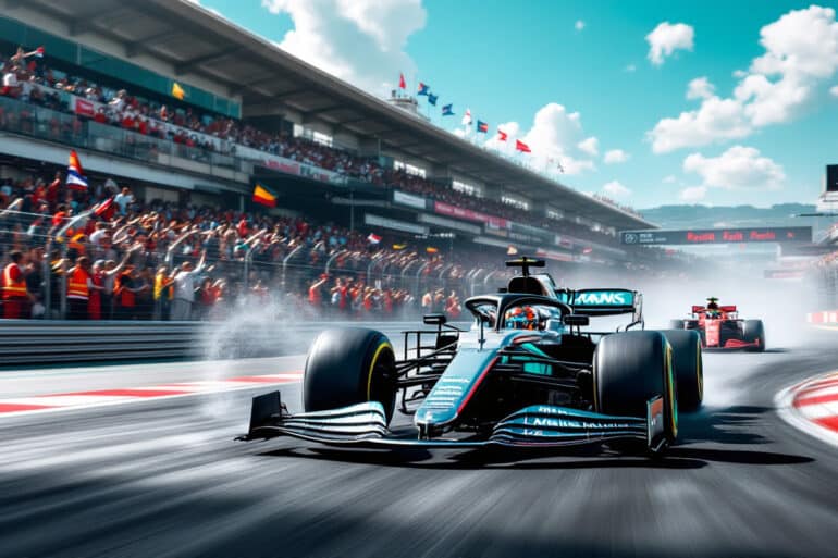 watch as lewis hamilton, the legendary driver for mercedes, showcases his incredible skills on the track, navigating through a thrilling race where he lapped his competitors in a display of speed and precision. discover the highlights and key moments of this unforgettable performance.