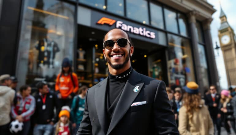 lewis hamilton teams up with fanatics to celebrate the grand opening of a new store in london, offering fans exclusive merchandise and a unique shopping experience centered around the world of motorsport.