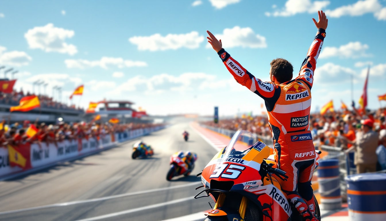 marc marquez demonstrated his exceptional skills by clinching a thrilling sprint victory at the motogp spanish gp, while rival fabio quartararo faced an unfortunate crash, impacting his quest for glory. discover the highlights and key moments from this thrilling race.