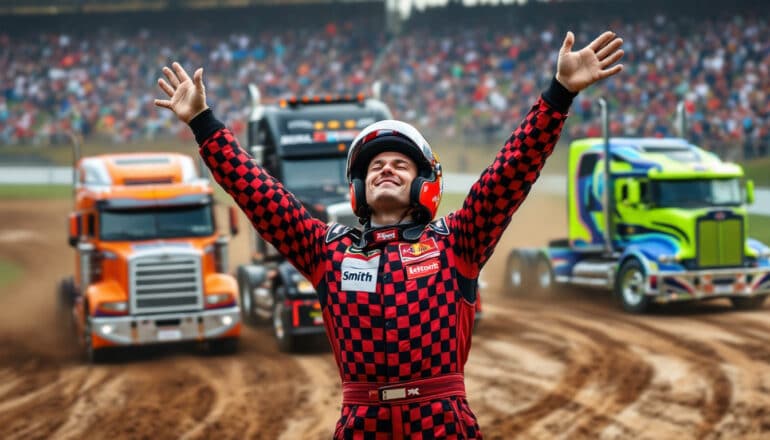 join the excitement as smith scores a thrilling hat-trick, marking the start of his incredible journey towards securing a 10th british trucks championship. don’t miss the action!