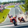 in an exhilarating showdown at the motogp dutch gp, marc marquez celebrates a thrilling victory while his brother alex faces a setback with a crash, showcasing the intense competition and emotional highs and lows of the race.