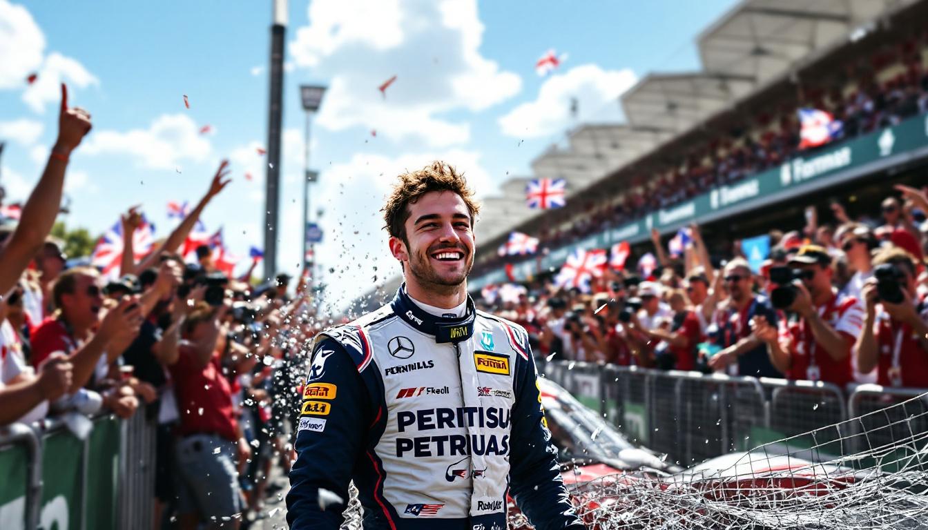 lando norris' joyous british grand prix celebrations take an unexpected turn as a fence mishap interrupts the festivities, highlighting the unpredictable nature of motorsport celebrations. discover the moments that made this event memorable.