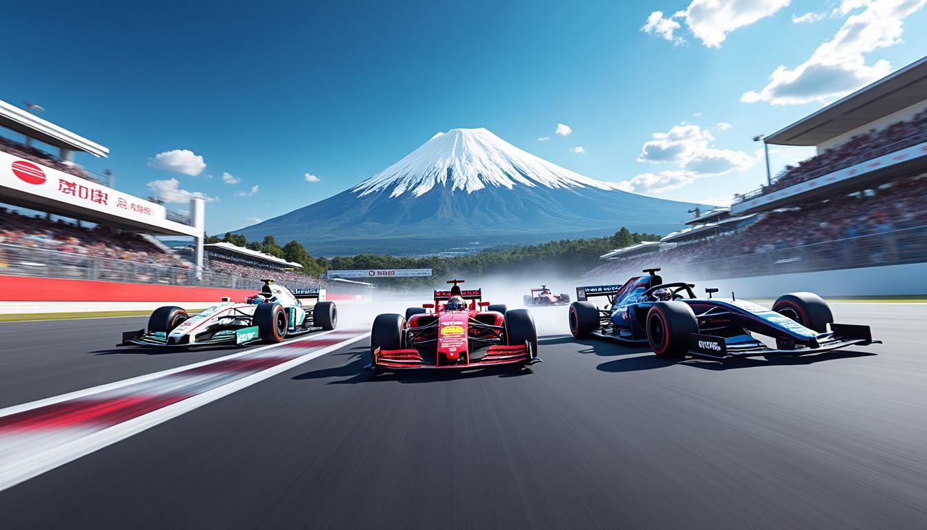 join the thrilling action as ohta claims victory in a spectacular three-way showdown during the super formula race at fuji. witness the intense competition and skill displayed on the track.