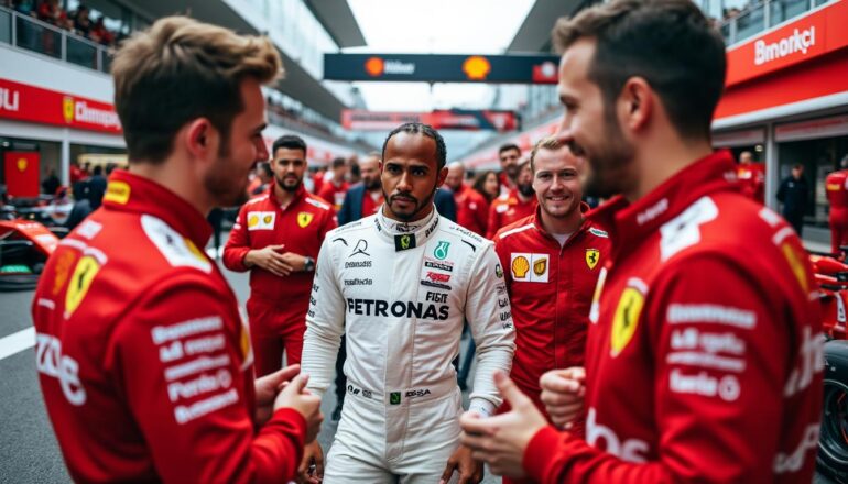 lewis hamilton reveals unexpected pressure from ferrari amid formula 1 drama, while max verstappen reconnects with his former teammate. get the inside story on the latest paddock developments.