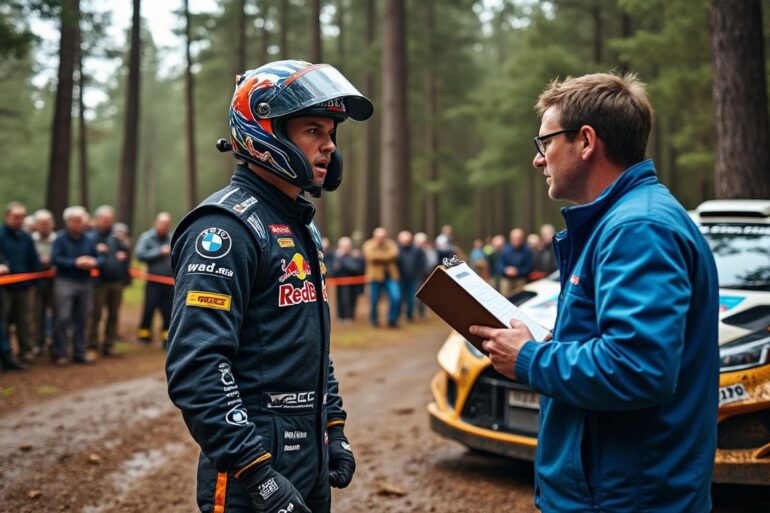 in a dramatic turn of events at rally finland, tanak faced a confrontation with the wrc scrutineer, resulting in a five-minute penalty, while a 35-point penalty remains suspended. discover the implications of this incident on his championship run.