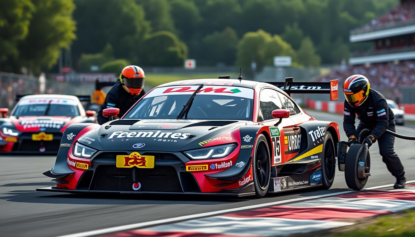 The near mishap of Rast’s pitstop on his journey to victory at DTM Nurburgring