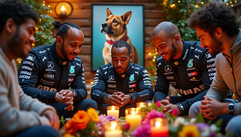 following the passing of his beloved dog roscoe, the f1 community has come together to support lewis hamilton with heartfelt tributes and messages, showcasing unity and compassion in motorsport.