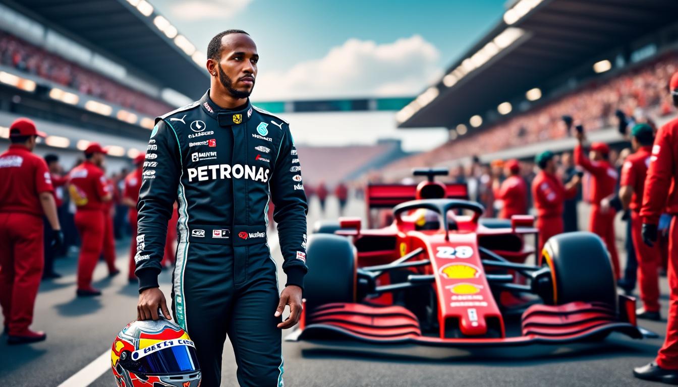 lewis hamilton gears up for a high-pressure journey with ferrari, facing intense media scrutiny and new challenges as he embarks on this pivotal chapter in his racing career.