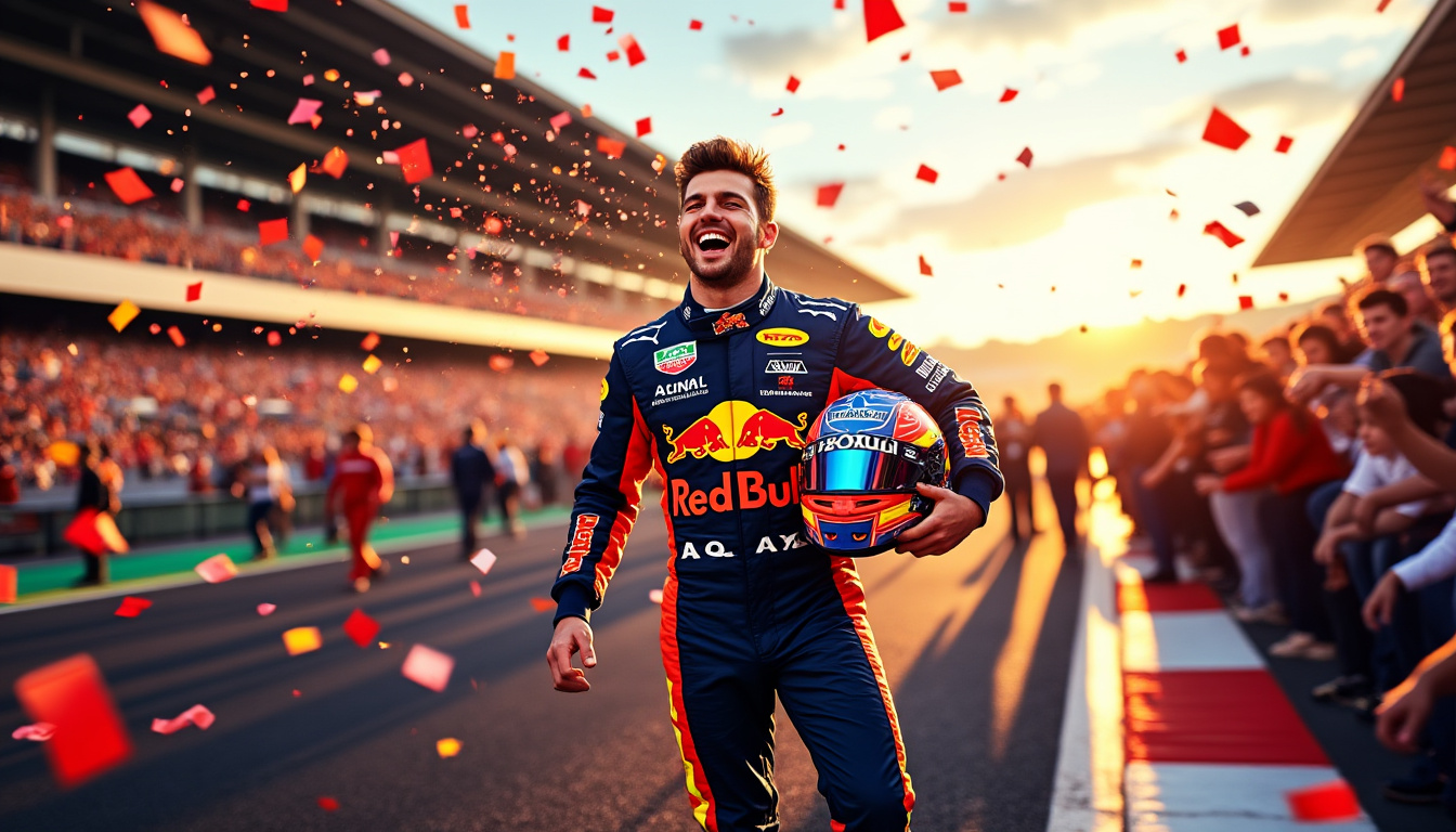 max verstappen marks an exciting new milestone after a thrilling race day, showcasing exceptional skill and determination on the track. discover how the champion celebrated this remarkable achievement.
