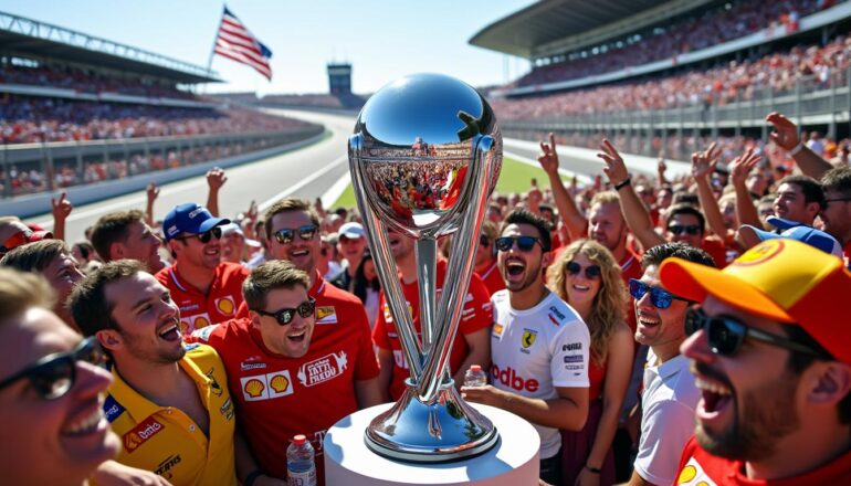 f1 fans are raving about the united states grand prix trophy, celebrating its innovative and unique design that stands out on the formula 1 circuit.