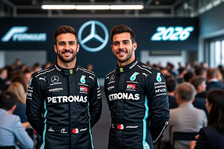 mercedes has officially confirmed george russell and rising star andrea kimi antonelli as their drivers for the 2026 formula 1 season, signaling a dynamic new era for the team's lineup.