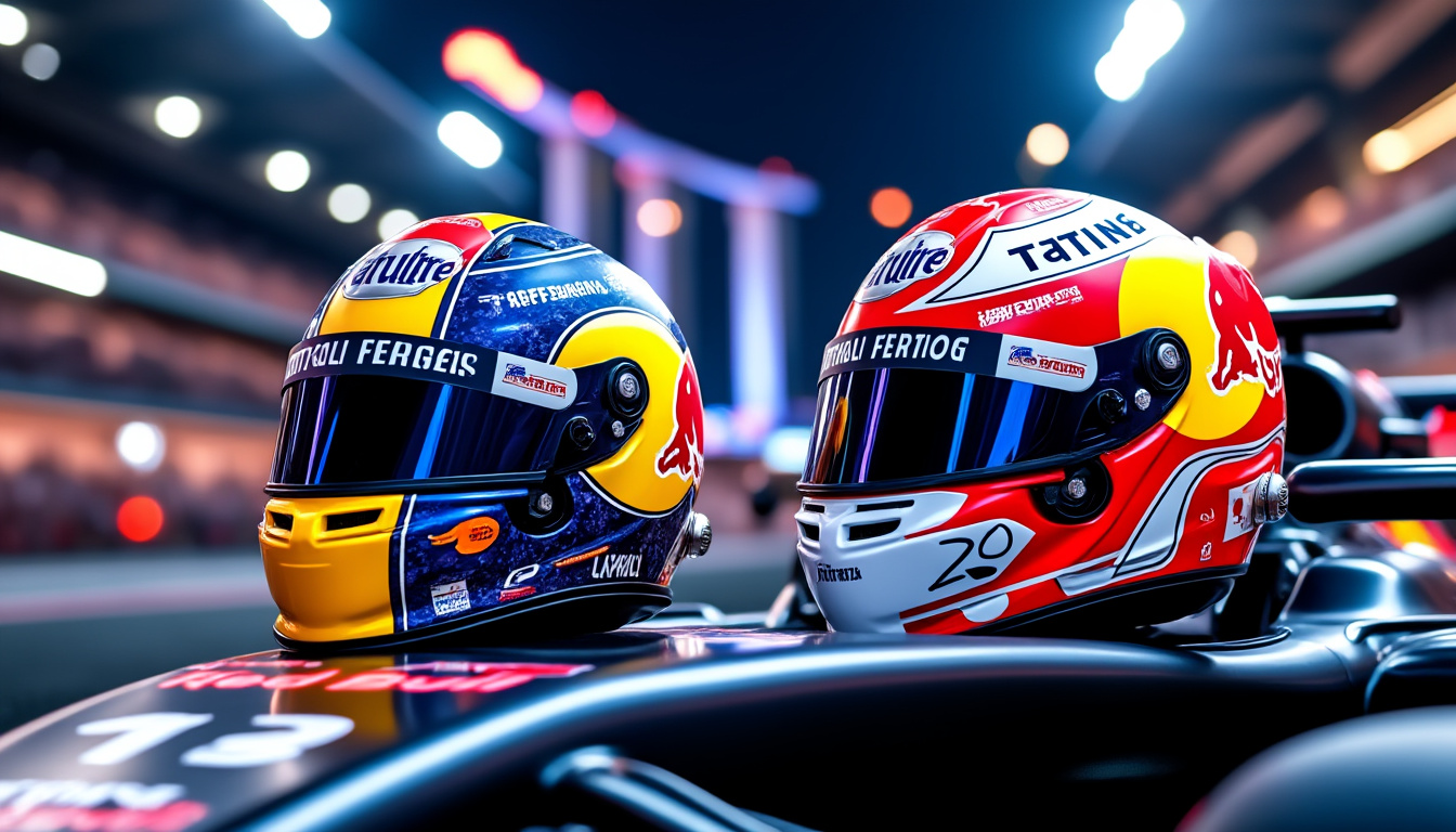 discover red bull’s exclusive visor designs created for max verstappen and yuki tsunoda, unveiled at the singapore grand prix. explore the inspiration and unique features behind these custom f1 helmet visors.
