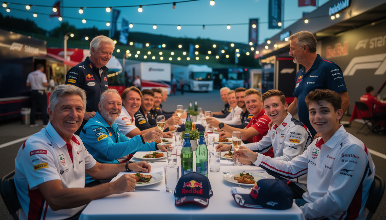 f1 drivers come together to celebrate a timeless dinner tradition at the austrian grand prix, showcasing camaraderie and racing spirit beyond the track.