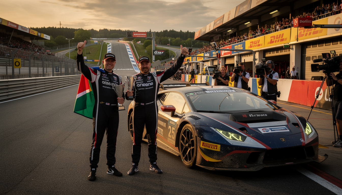 waberski and martin dazzle with outstanding performances at the british gt showdown held at spa circuit, showcasing speed and skill.