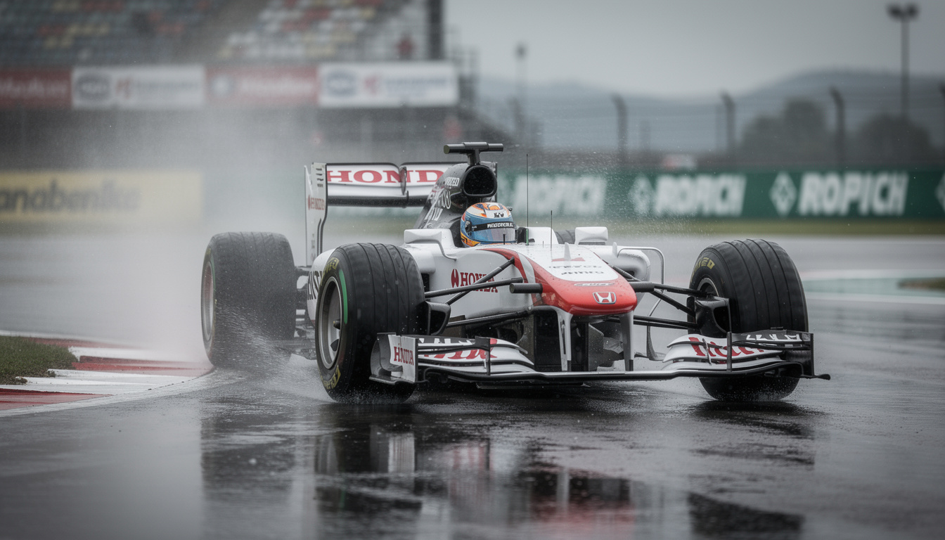 discover the historic moment when jenson button clinched his first grand prix victory with honda in hungary, marking a milestone in his racing career.