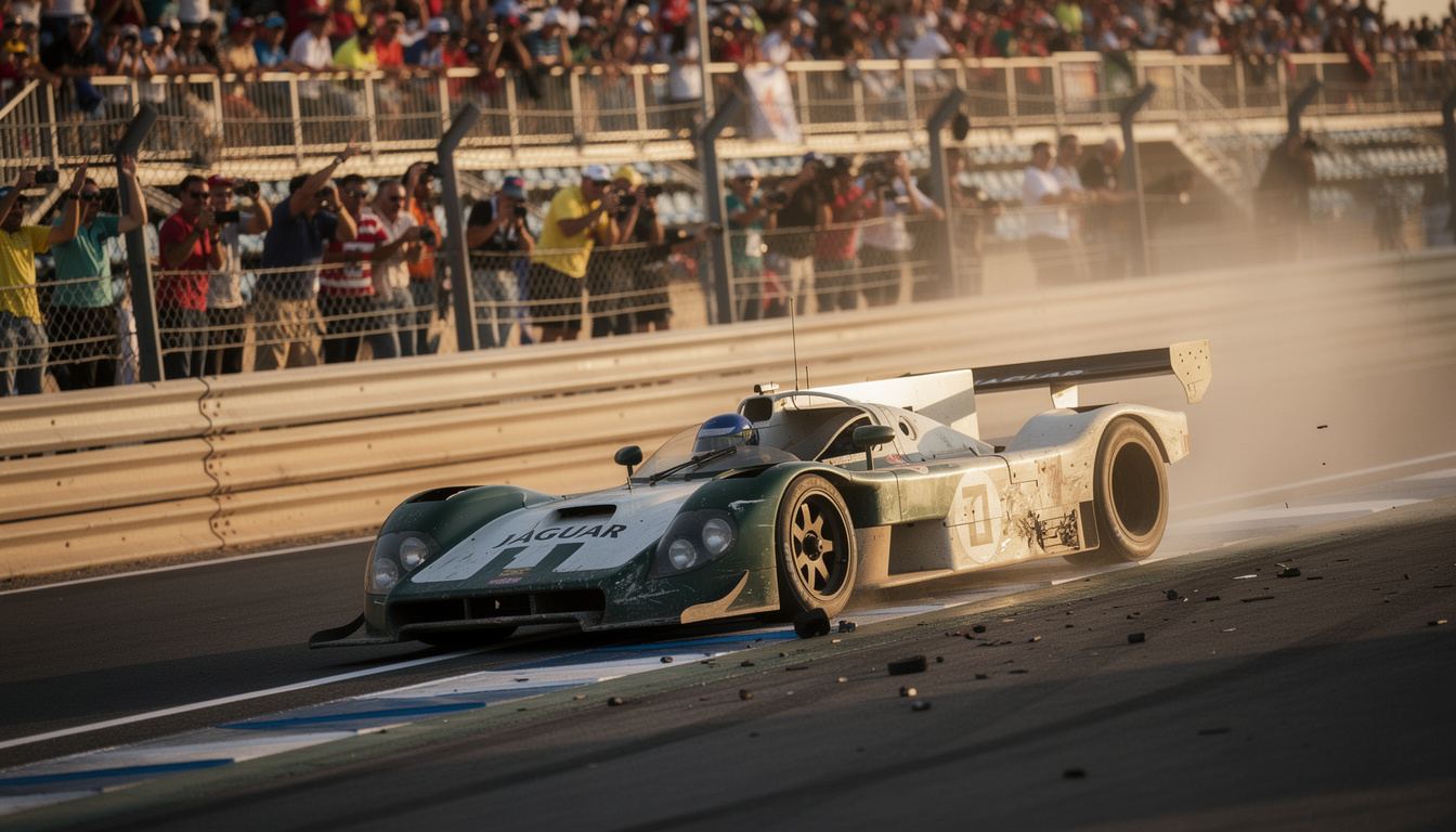 discover the dramatic triple jaguar collision that ignited chaos at turn one during the jerez wsc, capturing a pivotal moment in formula 1 history.